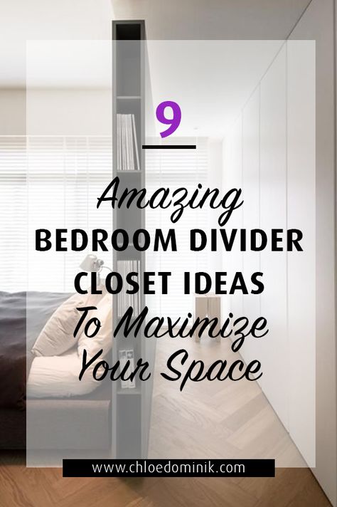 9 Amazing Bedroom Divider Closet Ideas To Maximize Your Space - Bedroom Wardrobe Design Sliding Doors, Bedroom Wardrobe Ideas Sliding Doors, Wardrobe Behind Bed, Room Divider Ideas Bedroom, Closet Behind Bed, Bedroom Divider, Bedroom Wardrobe Ideas, Closet Small Bedroom, Bedroom With Walk In Closet