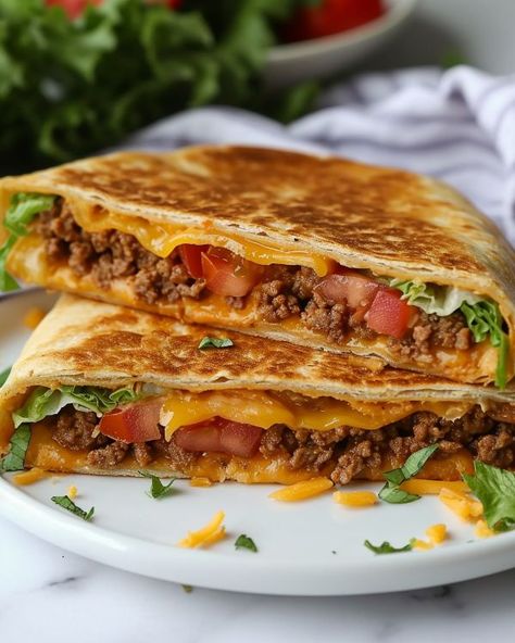 This Crunchwrap Supreme had my entire family hooked! Will be doing it again next week! Tortilla Crunch Wrap Recipes, Birthday Preparation, Tostada Shells, Crunchwrap Recipe, Homemade Crunchwrap, Cooktop Cove, Crunchwrap Supreme, Taco Seasoning Mix, Crispy Corn