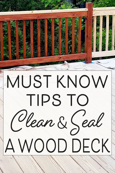 Deck Sealing Ideas, Pressure Treated Wood Deck, Deck Stain Ideas, Patio Deck Ideas, Pallet Patio Decks, Treated Wood Deck, Deck Refinishing, Sealing Wood, Deck Staining