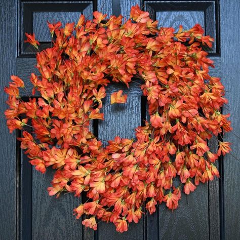 Fall Grapevine Wreaths Mesh, Fall Flower Pot Wreath, Orange Door Garland, Fall Wreath With Orange Slices, Autumn Boxwood Wreath With Ribbon And Leaves, All Season Wreath Not On The High Street, Fall Faux Pine Orange Slice Wreath, All Weather Wreaths, Wreaths West Bend