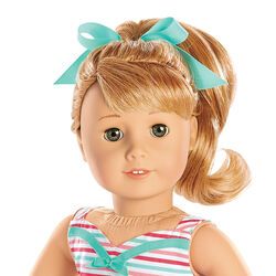 Maryellen Larkin, Bangs Side Part, Poodle Skirts, American Girl Doll Names, Bangs Side, Back Of Hand, Face Mold, Choker Style Necklace, Cotton Sundress