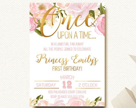 Once Upon A Time | Fairytale Birthday | Girls Floral Birthday | Girls Invitations Boho Chic Invitations, Storybook Birthday, Fairytale Birthday, Birthday Boho, Boho Birthday Party, Floral Birthday Party, Princess Invitations, Boho Invitations, Prom Season