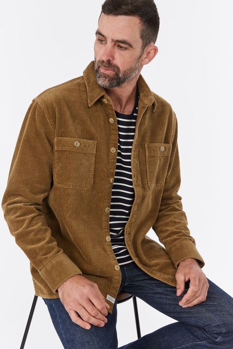 Buy Lark Cord Overshirt in Brown online today! - Barkers New Zealand