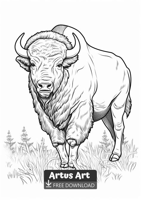 American Bison Coloring Page For Kids - Free PDF Download Coloring Page. #americanbisoncoloringpage #americanbisoncoloringpageforkids #americanbison Buffalo Coloring Page, Pirate Coloring Pages, Insect Coloring Pages, Farm Coloring Pages, Garden Coloring Pages, Coloring Pages Winter, Skull Coloring Pages, Monster Coloring Pages, Food Coloring Pages