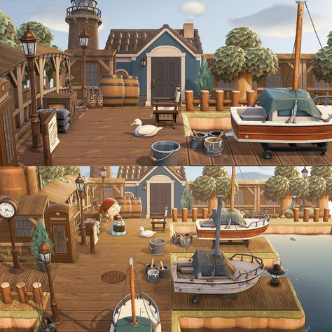 Port Town, Acnh Cottagecore, Ac New Leaf, Harbor Town, Animal Crossing Guide, Cool Optical Illusions, Animal Crossing Wild World, Acnh Ideas, Acnh Inspo