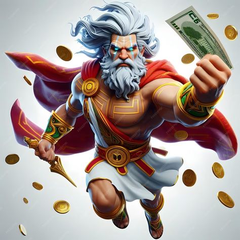 Zeus slot game character with white background | Premium AI-generated image Slot Game Character, Motion Backgrounds, 2d Character, Simple Background Images, Slot Game, Slots Games, Game Character, Game Art, High Quality Images