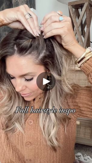 133K views · 17K reactions | Fall hairstyles and goooo!

#fallhairstyle #fallstyle #fall #fallfashion #amazonfashion #walmartfashion #messybun #fallhair | Brooke Roundy Hair Tips Makeup Tips | blushbasics · Original audio Cute Hairstyles For Fall Pictures, Fall Updos Casual, Easy Fall Hairstyles For Long Hair, Tailgate Hairstyles, Cute Easy Fall Hairstyles, Fall Updos, Easy Fall Hairstyles, Cute Fall Hairstyles, Concert Hairstyles