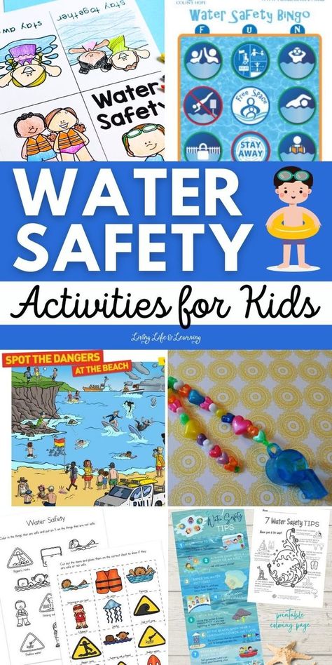 Water Safety Activities for Kids Safety Activities For Toddlers, Summer Safety Activities, Safety Activities For Kids, Water Safety Activities, Safety Lesson Plans, Keep Your Peace, Water Lessons, Safety Games, Safety Activities