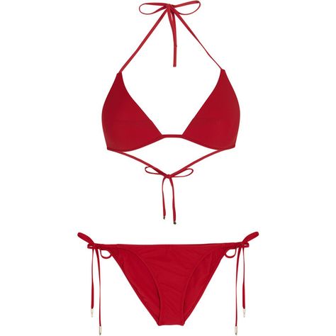 On The Island Red Triangle Bikini - Size 12 ($285) ❤ liked on Polyvore featuring swimwear, bikinis, mid rise bikini, red bikini swimwear, triangle bikinis, triangle bikini swimwear and neck-tie Red Bathing Suit, Swimsuit Triangle, Triangle Swimwear, Suit Neck, Triangle Bikinis, Red Bathing Suits, Triangle Bathing Suit, Red Triangle, Red Neck