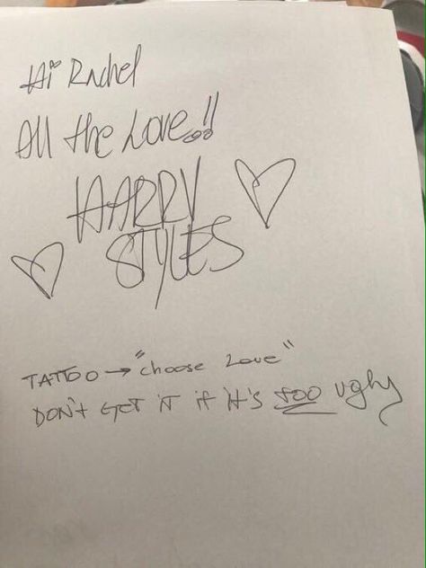 Larry Tattoos Ideas, Harry Styles Writing Tattoo, Harry Styles Writing, Harry Styles Inspired Tattoos, One Direction Tattoos, Simbolos Tattoo, Harry Tattoos, Lyrics Tattoo, Style Lyrics