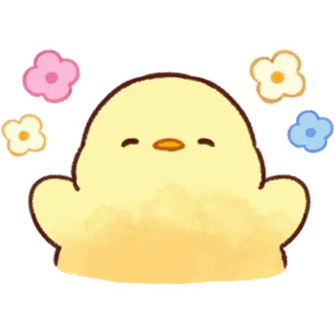 Cute Duck Stickers, Chick Drawing Cute, Dibujos Soft Cute, Soft And Cute Chick, Chick Drawing, Cute Chicks, Chicken Drawing, Pusheen Cute, Cute Potato