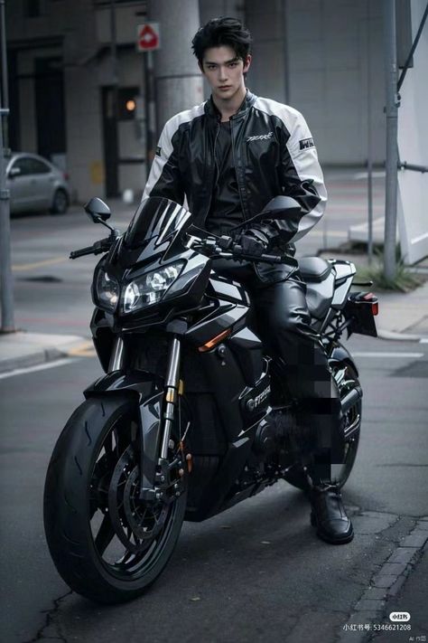 Biker Outfit Men Motorcycles, Biker Outfit Men, Male Biker, Motorcycle Guy, Jung Sungchan, Korean Couple Photoshoot, Asian Male Model, Biker Aesthetic, Motorcycle Men