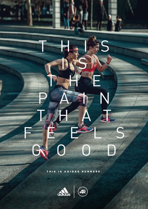 Adidas: Pain | Ads of the World™ Boring Images, Impossible Is Nothing, Adidas Ad, Ad Sports, Sports Advertising, Adidas Runners, Logos Retro, Sport Branding, Ad Of The World