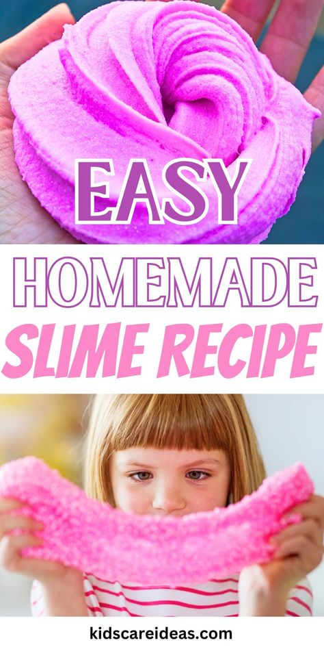 Slime Recipe Glue, Easy Diy Slime, Baking Soda Slime, Make Slime For Kids, Basic Slime Recipe, Recipes Step By Step, Homemade Slime Recipe, Slime Ingredients, Easy Slime Recipe