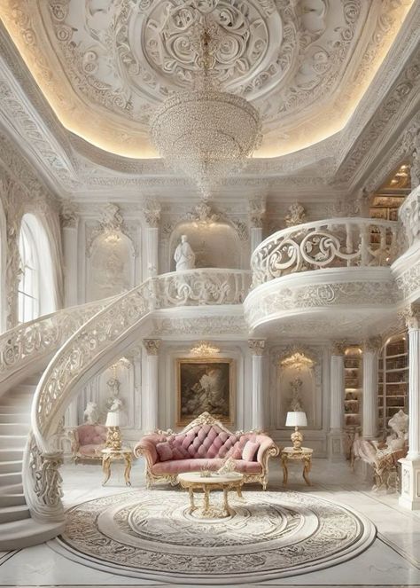 #homedecor #interiordesign #homedesign #homedecoration #homedecorideas #homedecorinspiration #homedecorating #homedecorlove #homedecorstyle #homedecorinspo Royal House Interior, Room With Spiral Staircase, Castle Staircase, Tufted Sofas, Window Seat Ideas, Cozy Ideas, Dream Bedroom Inspiration, Smelling Good, Neoclassical Interior