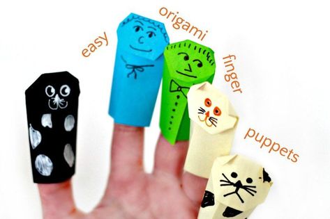 Enhance literacy and pretend play with these easy to make origami finger puppets. Simple instructions use post-it note sized paper. The instructions are so simple, even origami beginners can make them! Origami Finger Puppets, Esl Crafts, Origami Person, Harry Potter Book Club, Books For Middle Schoolers, Travel Activities For Kids, Easter Chick Craft, Green Crafts For Kids, Crepe Paper Crafts