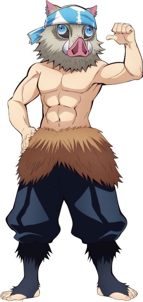 Inosuke Body Reference, Inosuke Full Body Png, Inosuke Hashibira Full Body Picture, Inosuke Reference, Inosuke Full Body Picture, Inosuke Sketch, Drawing Inosuke, Inosuke Drawing, Kny Inosuke