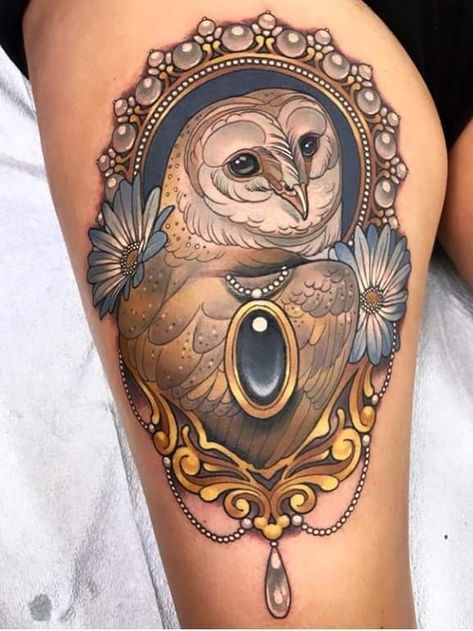 Barn Owl Tattoo, Owl Drawings, Neotraditional Tattoo, Framed Tattoo, Owl Tattoo Design, Draw Ideas, Beautiful Owl, Up Tattoos, Owl Tattoo