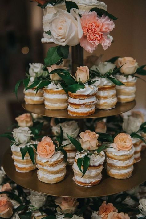 chic rust wedding dessert table & display ideas Wedding Color Trends, Moss Aquamarine, Wedding Dessert Table, Wedding Cakes With Cupcakes, Wedding Cupcakes, Wedding Desserts, Mini Desserts, Wedding Food, Mini Cakes