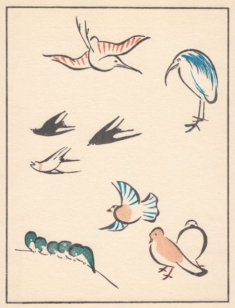 Some birds by Kitao Masayoshi (北尾政美), 1764-1824 via dassaishookupic.twitter.com/aGlffyFu3v Watercolor Pencil Art, Japanese Ink Painting, Japan Tattoo Design, Japan Painting, Vintage Illustration Art, Japanese Drawings, Isometric Art, Art Poster Prints, Japanese Painting