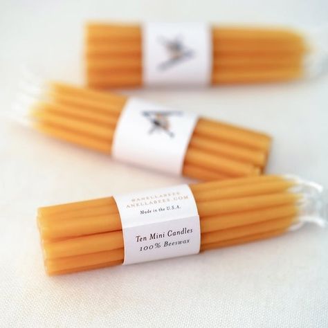 Hand-dipped set of ten 100% beeswax birthday candles are the perfect way to celebrate every birthday, big occasion, or moment in-between. Each four-inch candle is made in the U.S.A and gives off a beautiful soft glow and a light natural beeswax scent. And with a 10 to 15-minute burn time, they can be used and reused again and again. Don’t forget to make a wish! Packaging Velas, Beeswax Birthday Candles, Honey Products, Bee Candles, Candle Workshop, Hand Dipped Candles, Bee Wax Candles, Pure Beeswax Candles, Church Candles