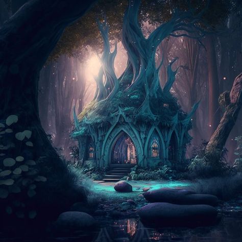 Druid Grove Fantasy Art, Circle Of The Moon Druid Aesthetic, Dnd Moon Druid, Moon Druid Aesthetic, Dnd Druid Aesthetic, Druid House, Druid Grove, Circle Of Stars Druid, Druid Necromancer