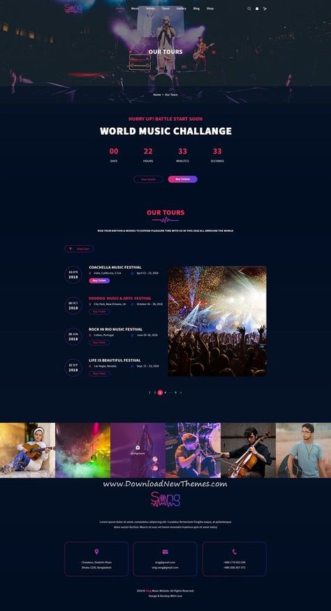 Party Website Design, Template Music, 블로그 디자인, Party Website, Band Website, Design Sites, Web Design Websites, Desain Ui, Event Website