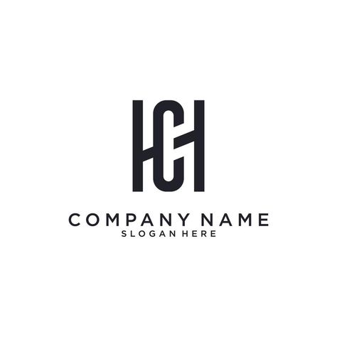 HC or CH letter logo design vector. Hc Logo Design, Ch Logo Design, Hc Monogram, Hc Logo, Hub Logo, Cb Logo, Line Sketch, H Logos, Creative Hub