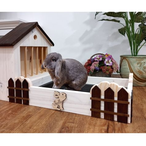 RANCH Rabbit Litter Box and Haybox With Tub and Removable - Etsy Rabbit Litter, Rabbit Litter Box, Large Rabbits, Hay Feeder, Rabbit Gifts, Litter Tray, Pet Feeder, Ranch Style, Personalised Box