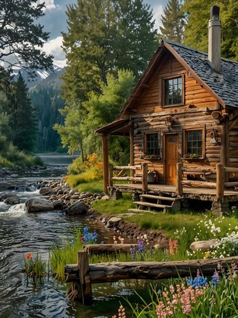 Log Cabin Photography, Cabin Photography, Rustic Cabin In The Woods, Woods Photos, Wilderness Cabins, Rustic Cabins, Log Cabin Ideas, Farm Land, Cabin In The Woods