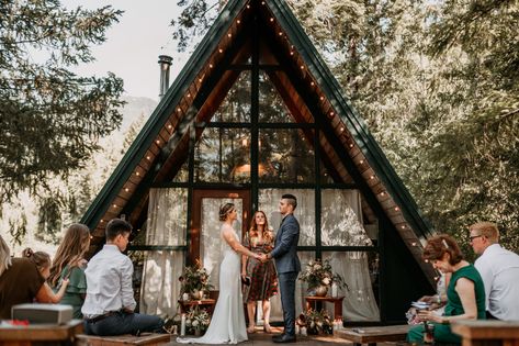 Cabin Elopement, Romantic Cabin, Cabin Wedding, River Cabin, North Cascades National Park, Mount Rainier National Park, A Frame Cabin, Rainier National Park, North Cascades