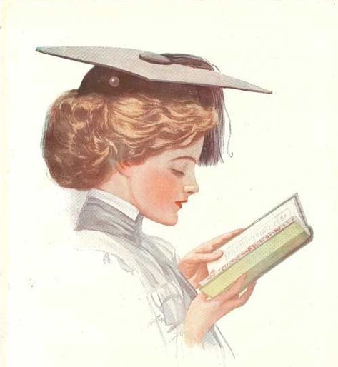 1900's Makeup, 1900 Women, Studious Girl, Gibson Girl Hair, Harrison Fisher, Vintage Graduation, Fashion Timeline, Graduation Art, Hollywood Studio