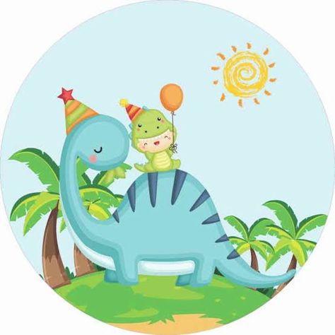 Dinosaur Birthday Theme, Dinosaur Birthday Party Decorations, Dinosaur Cake Toppers, Baby Boy 1st Birthday Party, Dinosaur Themed Birthday Party, Birthday Cartoon, Happy 4th Birthday, Dinosaur Theme Party, Baby Dino