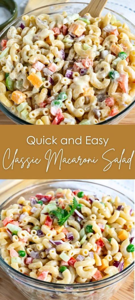 Quick and Easy Classic Macaroni Salad with Few Ingredients Quick Macaroni Salad, Mexican Macaroni Salad Recipe, Mexican Macaroni Salad, Macaroni Salad Ingredients, Easy Macaroni Salad, Classic Macaroni Salad, Best Macaroni Salad, Easy Macaroni, Mac Salad