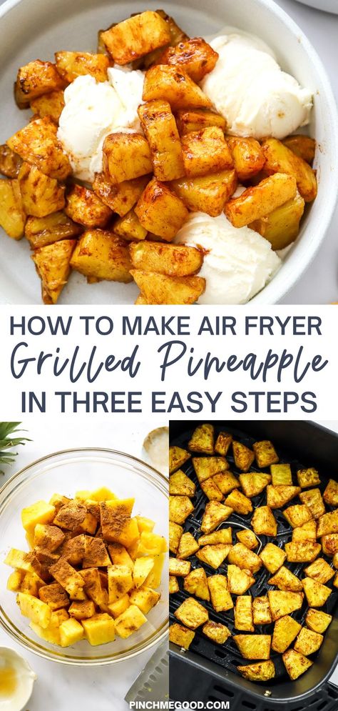 Recipe With Pineapple Chunks, Air Fryer Pineapple, Air Fryer Recipes Chicken Wings, Cooked Pineapple, Best Air Fryer, Healthy Paleo Recipes, Pineapple Recipes, Grilled Pineapple, Air Fryer Healthy