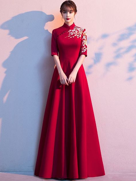 Cheongsam Wedding Dress, Cheongsam Wedding, Unconventional Wedding Dress, Chinese Style Dress, Qipao Cheongsam, Top Wedding Dresses, Cocktail Gowns, China Dress, Cheongsam Dress