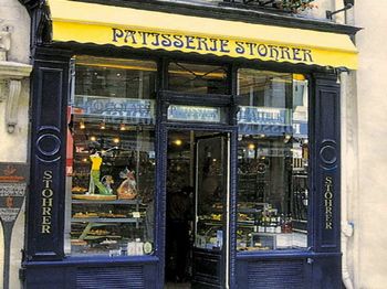 Stohrer via stohrer.fr Shop Facade, Paris Shopping, Shop Fronts, I Love Paris, Living In Paris, Shop Front, Pastry Shop, Store Front, Shop Window