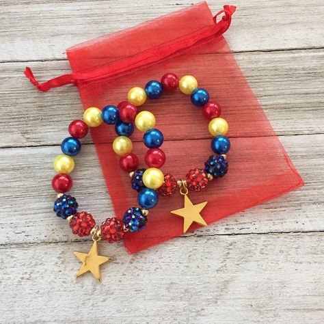 Wonder Woman Bracelet, First Wonder Woman, Superhero Girls Birthday, Wonder Woman Birthday Party, Women Party Ideas, Superhero Party Favors, Birthday Superhero, Wonder Woman Party, Wonder Woman Birthday