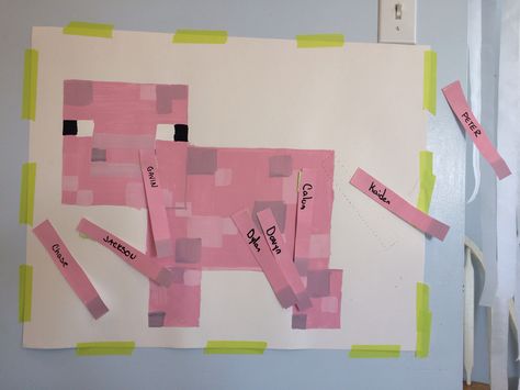 Minecraft 8, Minecraft Diy, Minecraft Pig, Pin The Tail, Birthday Party Crafts, Minecraft Birthday, Minecraft Party, The Donkey, 6th Birthday