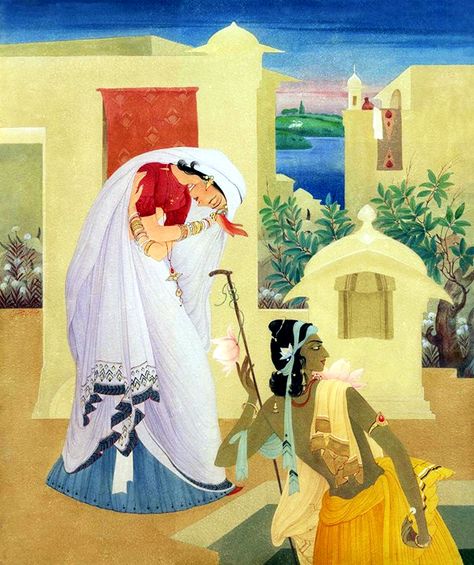 Krishna And Radha, Radha And Krishna, Bengali Art, South Asian Art, Gallery Of Modern Art, Working Drawing, Indian Painting, Indian Paintings, Indian Art Paintings