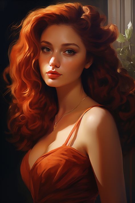 oil painting of Elayne #avatar #wallpaper #midjourney Avatar Wallpaper, Red Orange Hair, Redhead Art, Cinnamon Hair, Asoiaf Art, Simply Red, Women's Portrait Photography, Black Anime Characters, Digital Art Anime