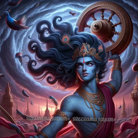 Krishna Fanart, Hare Rama Hare Krishna, Kalki Avatar, Krishna Mantra, Spiritual Artwork, Vedic Art, Character Design Sketches, Powerful Art, Mythology Art