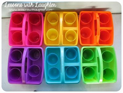 Table Caddies and Team Points! - Lessons With Laughter Ikea Cups, Small Group Table, Kindergarten Tables, Portable Classroom, Table Caddy, Teacher Lunches, Teaching Organization, Classroom Tables, Classroom Layout