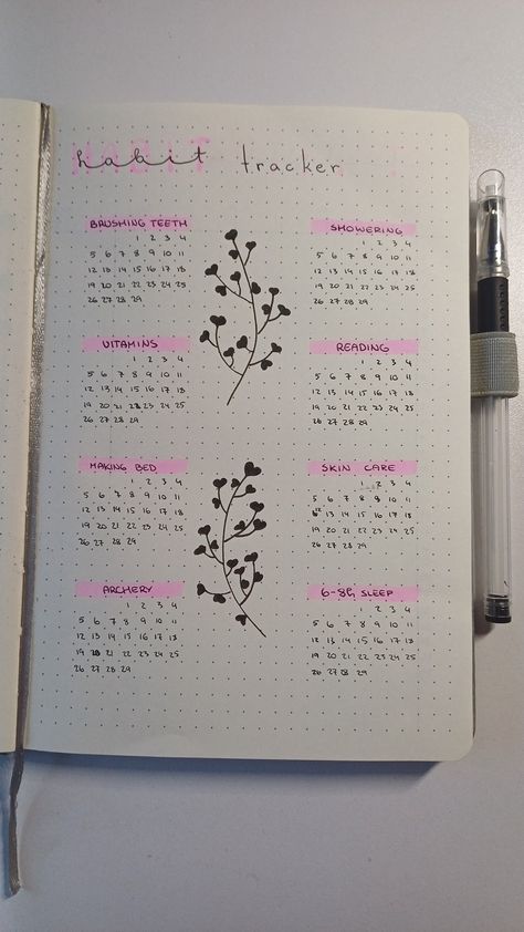 Feb Habit Tracker, February Habit Tracker, 2025 Bujo, Symptom Tracker, Journal 2024, Bullet Journal Design Ideas, Bullet Journal Ideas Pages, Journal Design, Year 2024