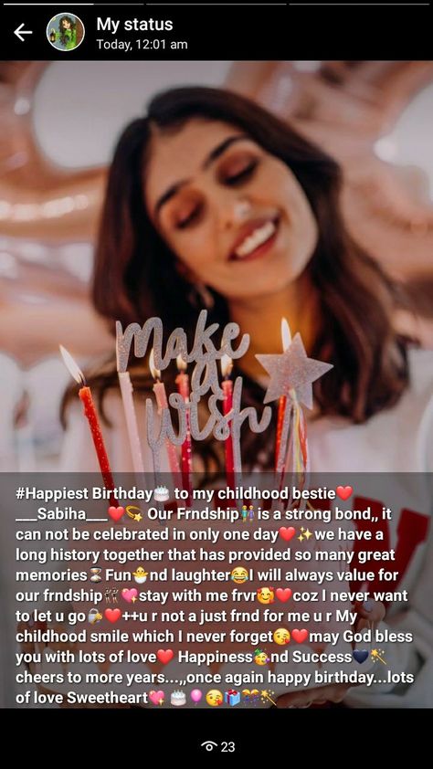 ___Shama Writes___ Celebrity Birthday Wishes, Birthday Wishes For Childhood Bestie, Myself Status, Best Friend Birthday, If I Stay, Great Memories, Birthday Bash, Birthday Wishes, Happy Birthday