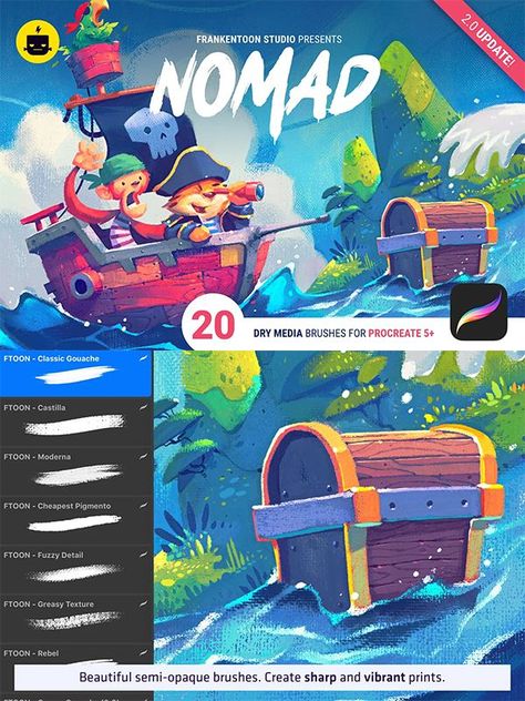 Nomad Brush Pack for Procreate Book Illustration Layout, Best Procreate Brushes, Illustrator Brushes, Procreate Brushes Free, Watercolor Kit, Book Illustration Art, Digital Painting Tutorials, Procreate Brushes, Illustration Graphic Design