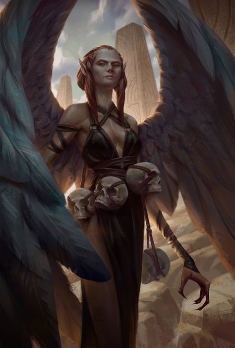 Harpy by NathanParkArt.deviantart.com on @DeviantArt Mythological Creatures, Angels And Demons, Dnd Characters, Fantasy Artwork, Character Portraits, Fantasy World, Fantasy Creatures, Mythical Creatures, Dark Art