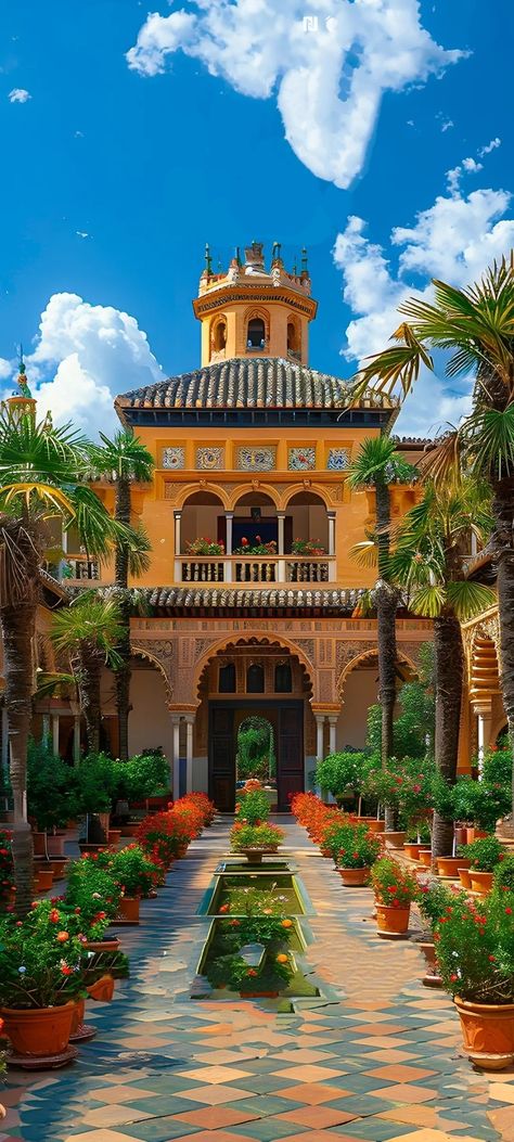 Alcázar de Sevilla,  Andalucía, España. Spanish City Aesthetic, Al Andalus Architecture, Espana Aesthetic, Iberian Architecture, Andalusian Architecture, Spain Architecture, Alcazar Seville, Spanish Towns, Sevilla Spain