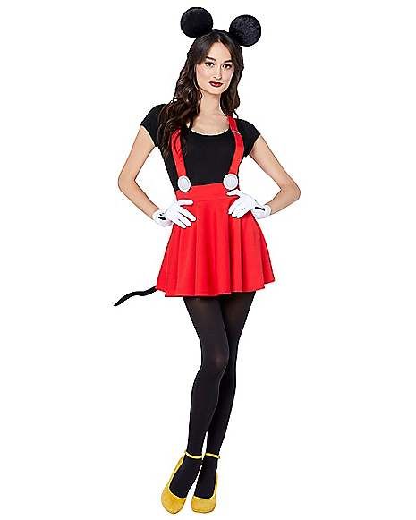 Mickey Mouse Costume Kit - Mickey and Friends - Spirithalloween.com Mickey Mouse Costume For Women, Cheerdance Costume, Mickey Costume, Mickey Ears Headband, Mickey Mouse Costume, Cute Mickey Mouse, Mouse Costume, Disney Halloween Costumes, Ears Headband