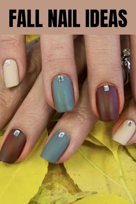 Best Fall Nail Ideas to Celebrate the Season in Style | Nail Design | Nail Art Autumn Manicure Fall Nails Ideas, Summer To Fall Transition Nails, Late Summer Early Fall Nails, November Nails Colors, Different Color Nails, Sns Nails Colors, Fingernail Art, Fall Acrylic, Nail Color Combos